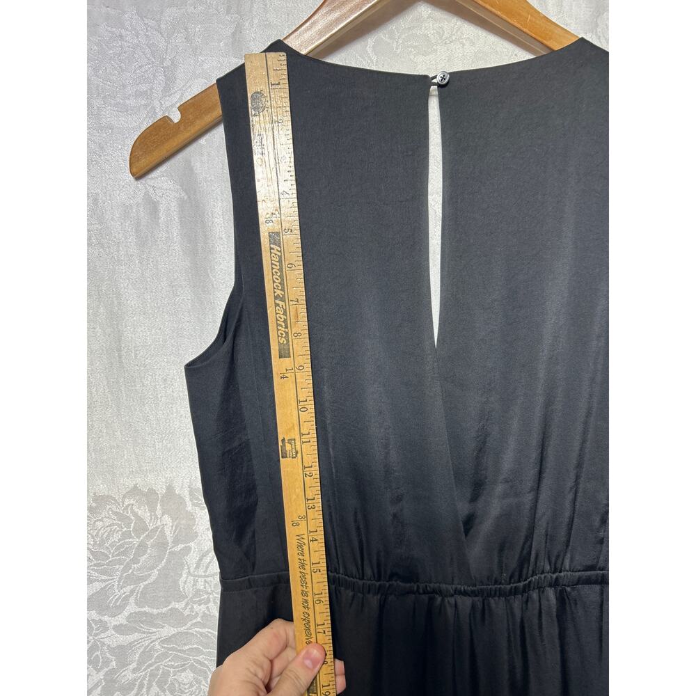 Madewell Satin Dress 0 Black Sheath Sleeveless Knee Length LBD Slip - Picture 11 of 12
